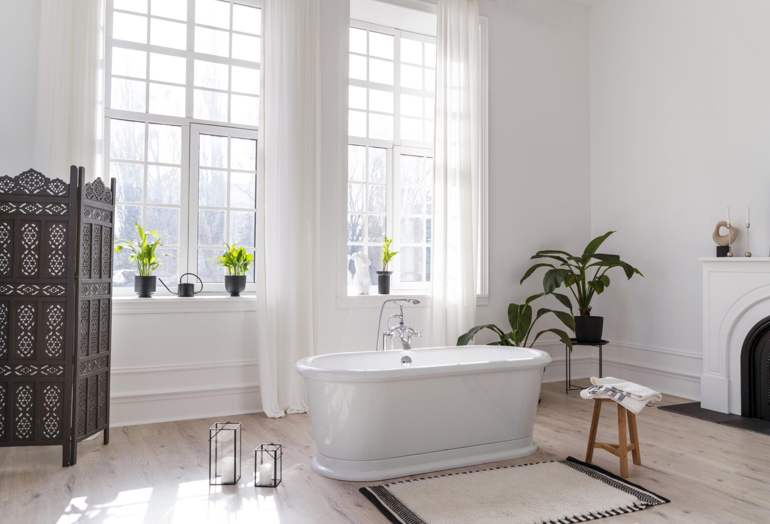 salle de bain blanc beige